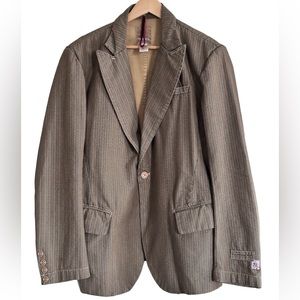 Diesel Blazer | Jacket | Sport Coat Size XL Herringbone Brown Beige Black
